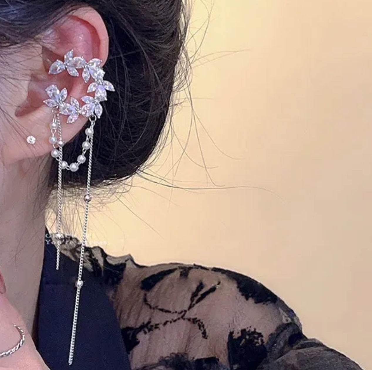 Helix moon earcuff pair