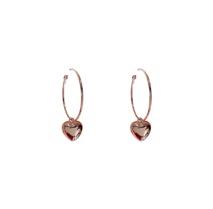 Heart shape hoop earrings