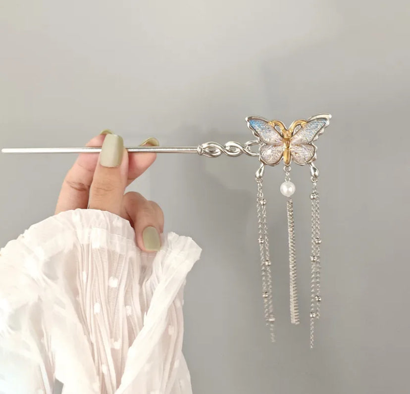 Butterfly inlay hairpin