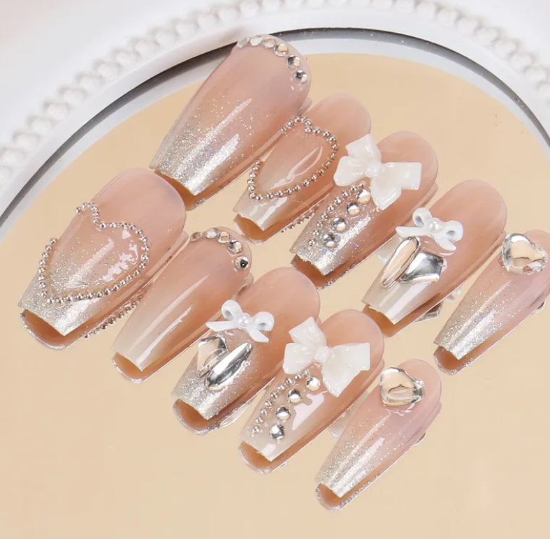 24 pcs coquette press-on nails