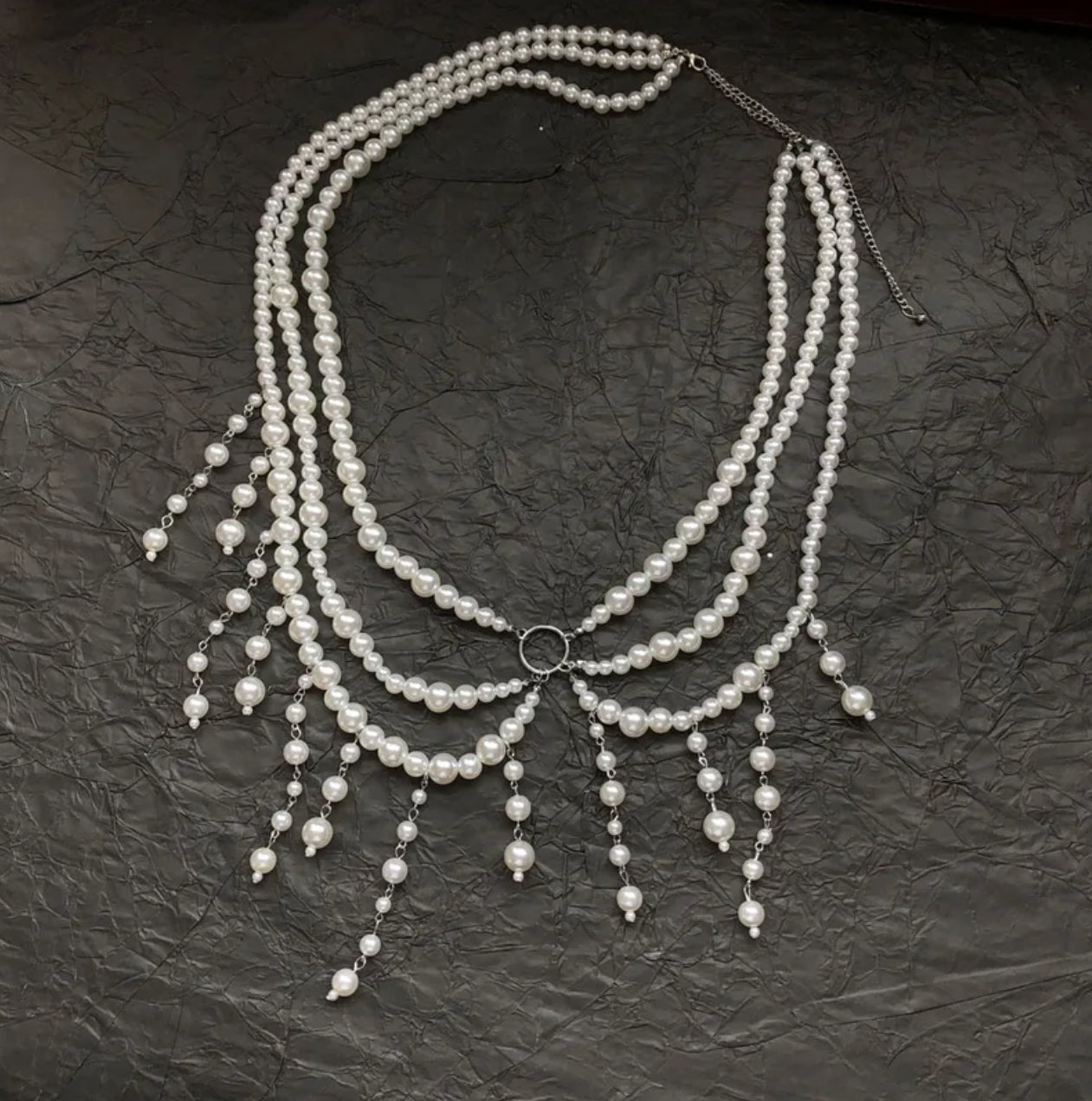 Drop pearl waist chain