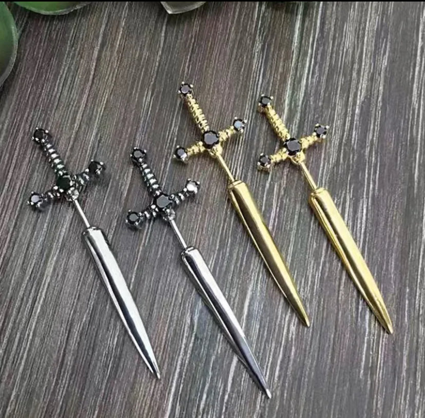 Gothic dagger earrings