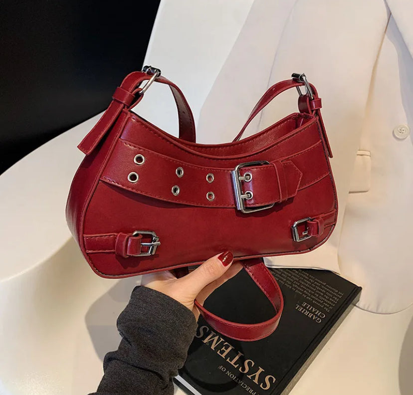 Woman’s zipper crossbody bag red