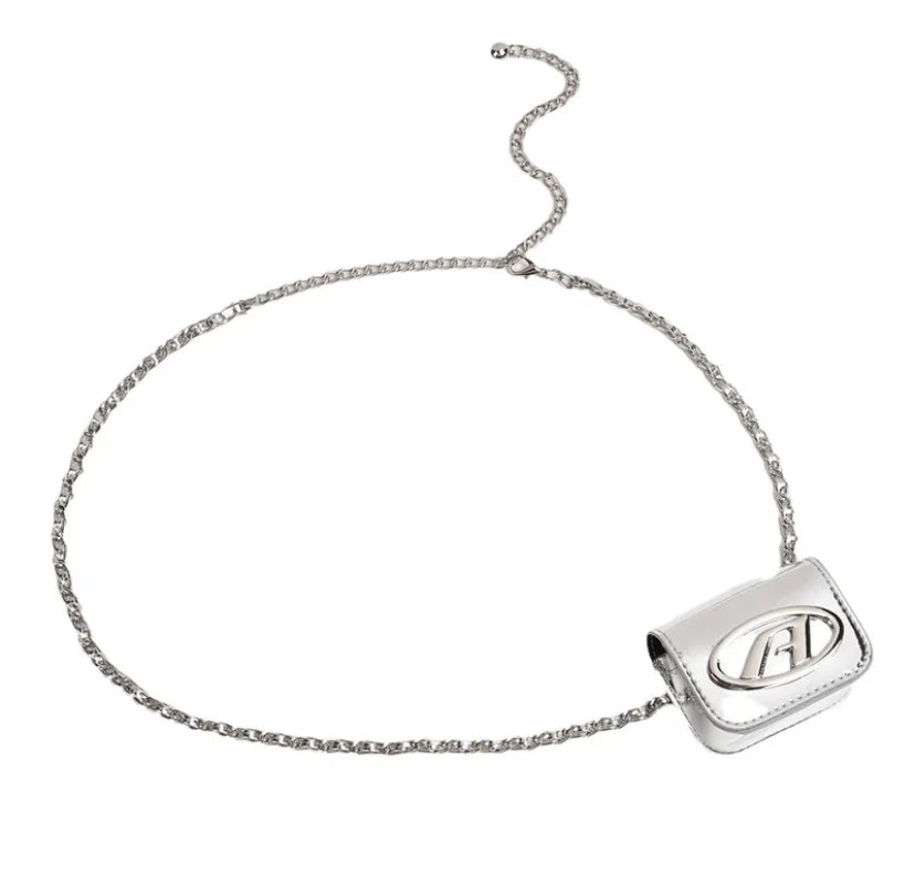 Leather y2k coin purce belt