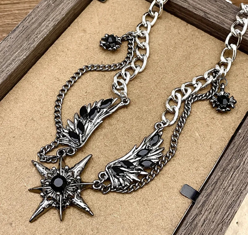 Geometric star gothic choker
