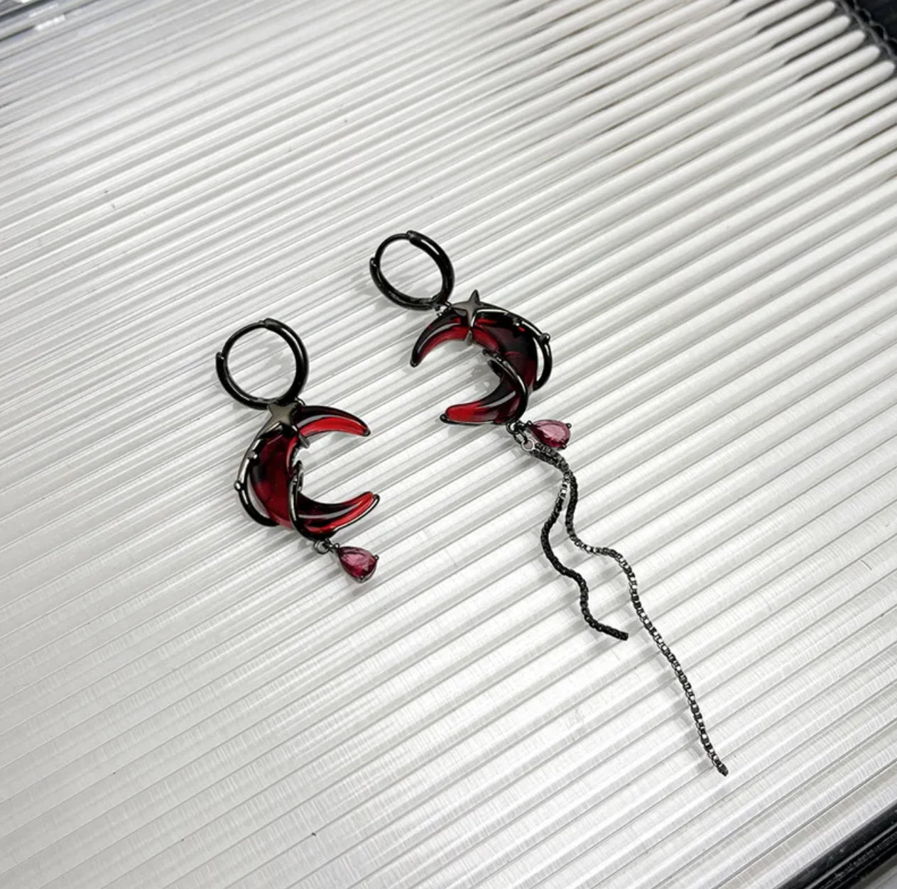 Blood moon earrings
