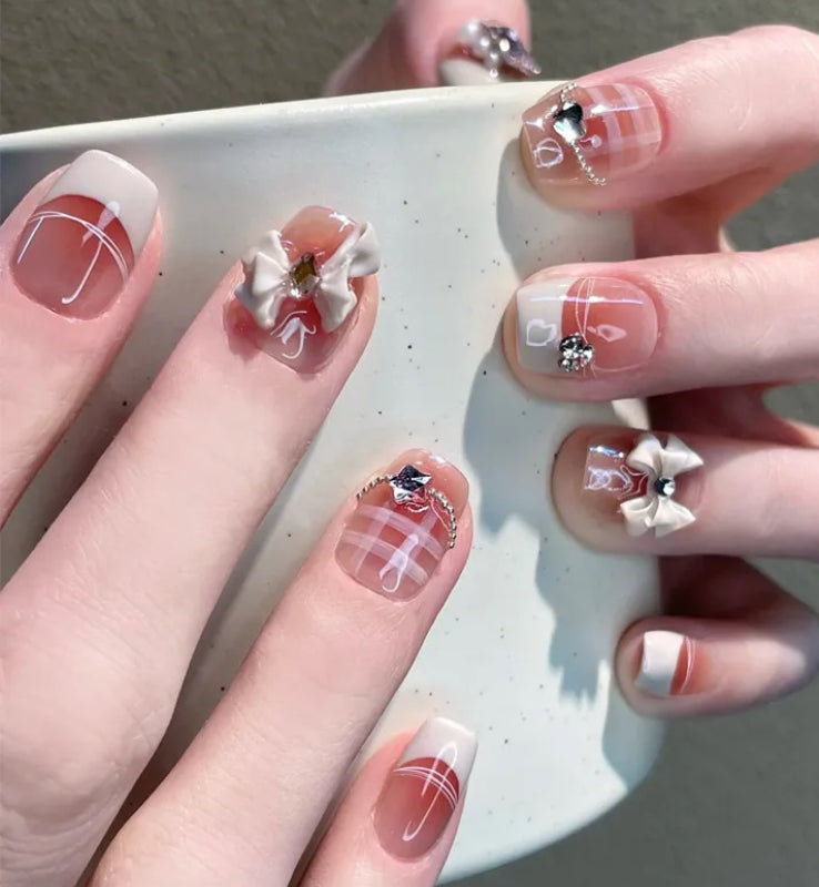 Coquette blush nails