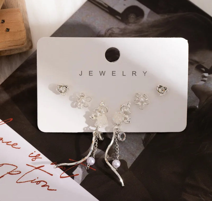 3 pair alloy studs