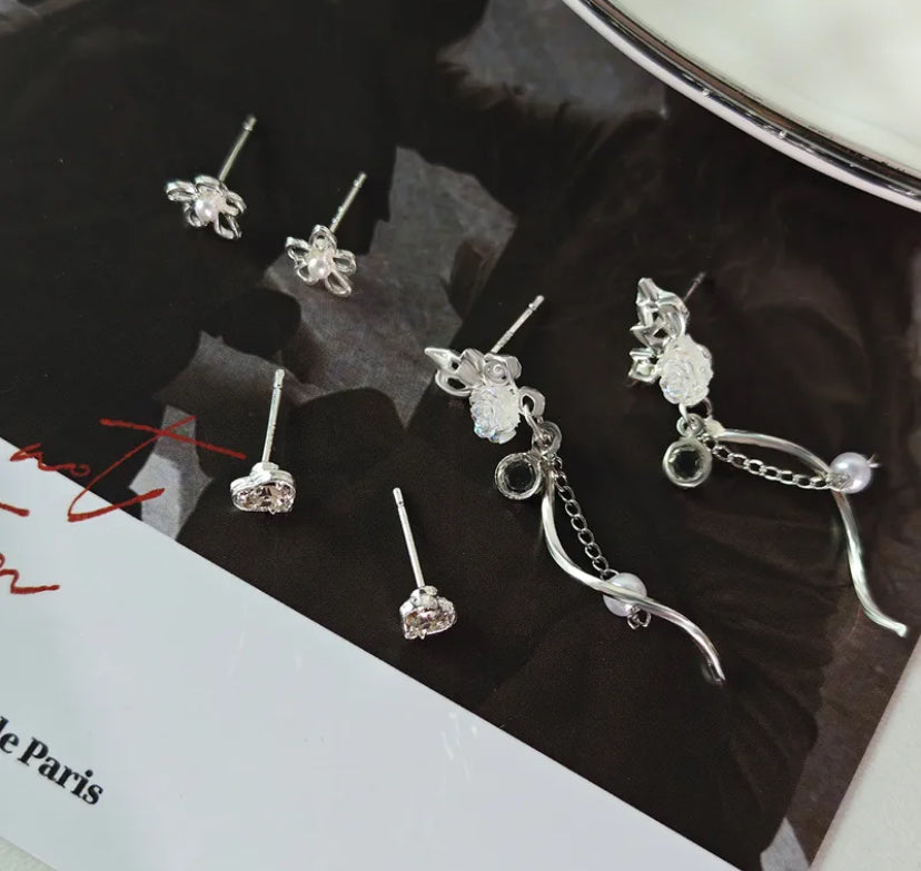 3 pair alloy studs