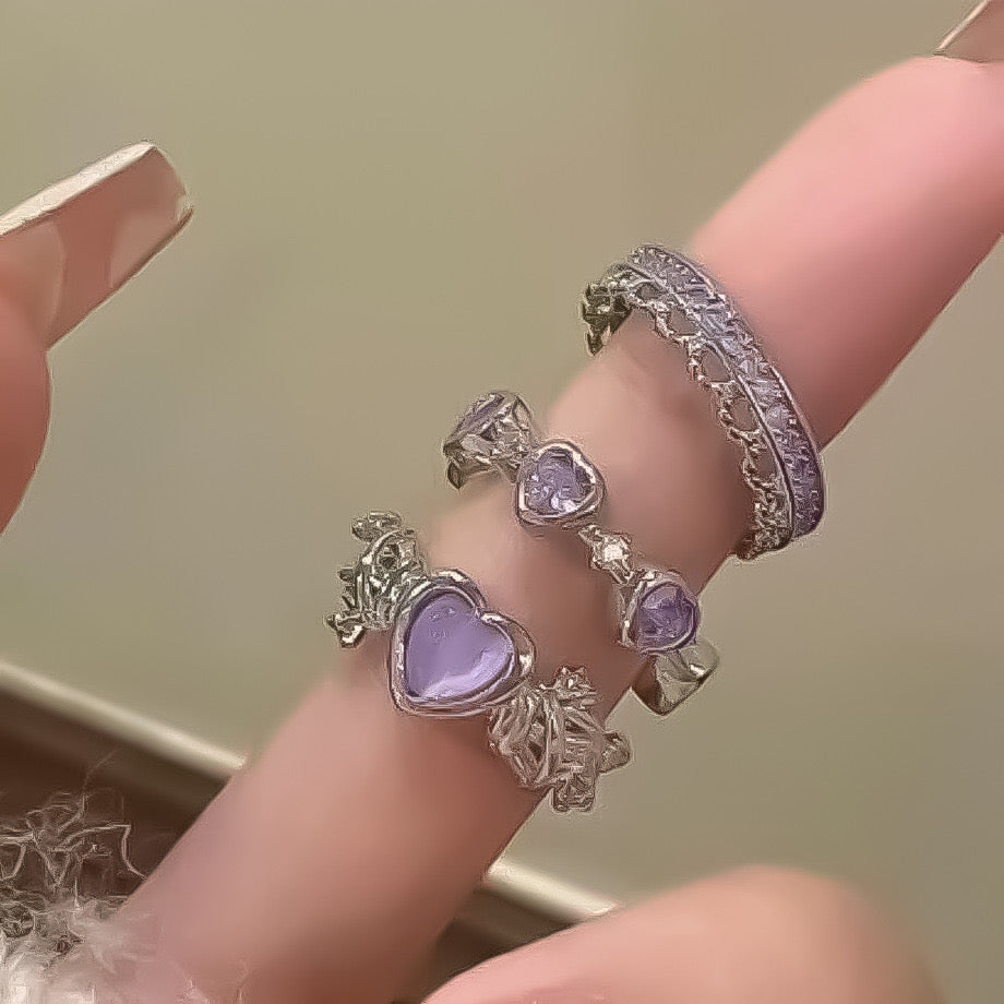 Chrome heart silver ring