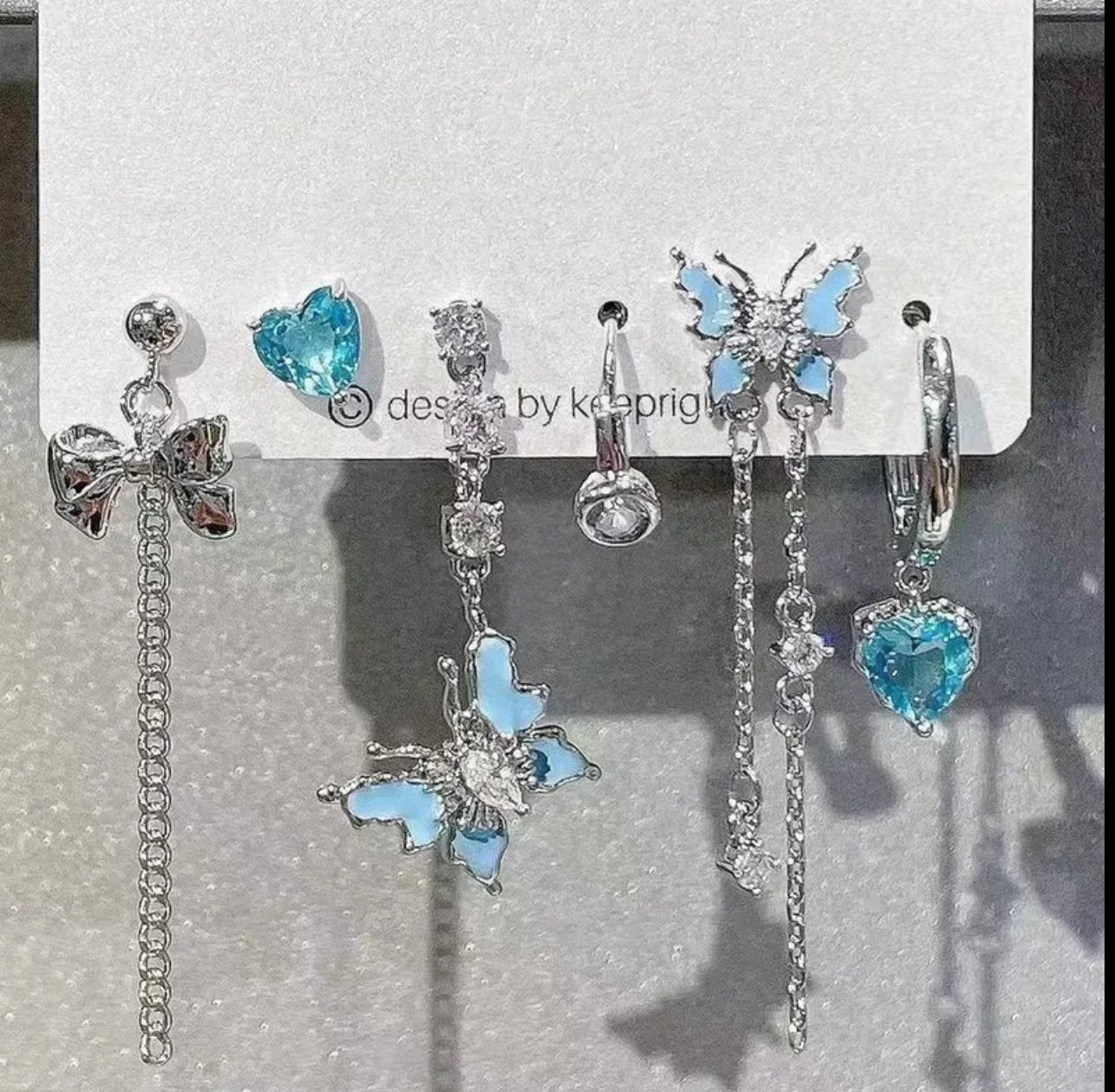 Butterfly chain earrings