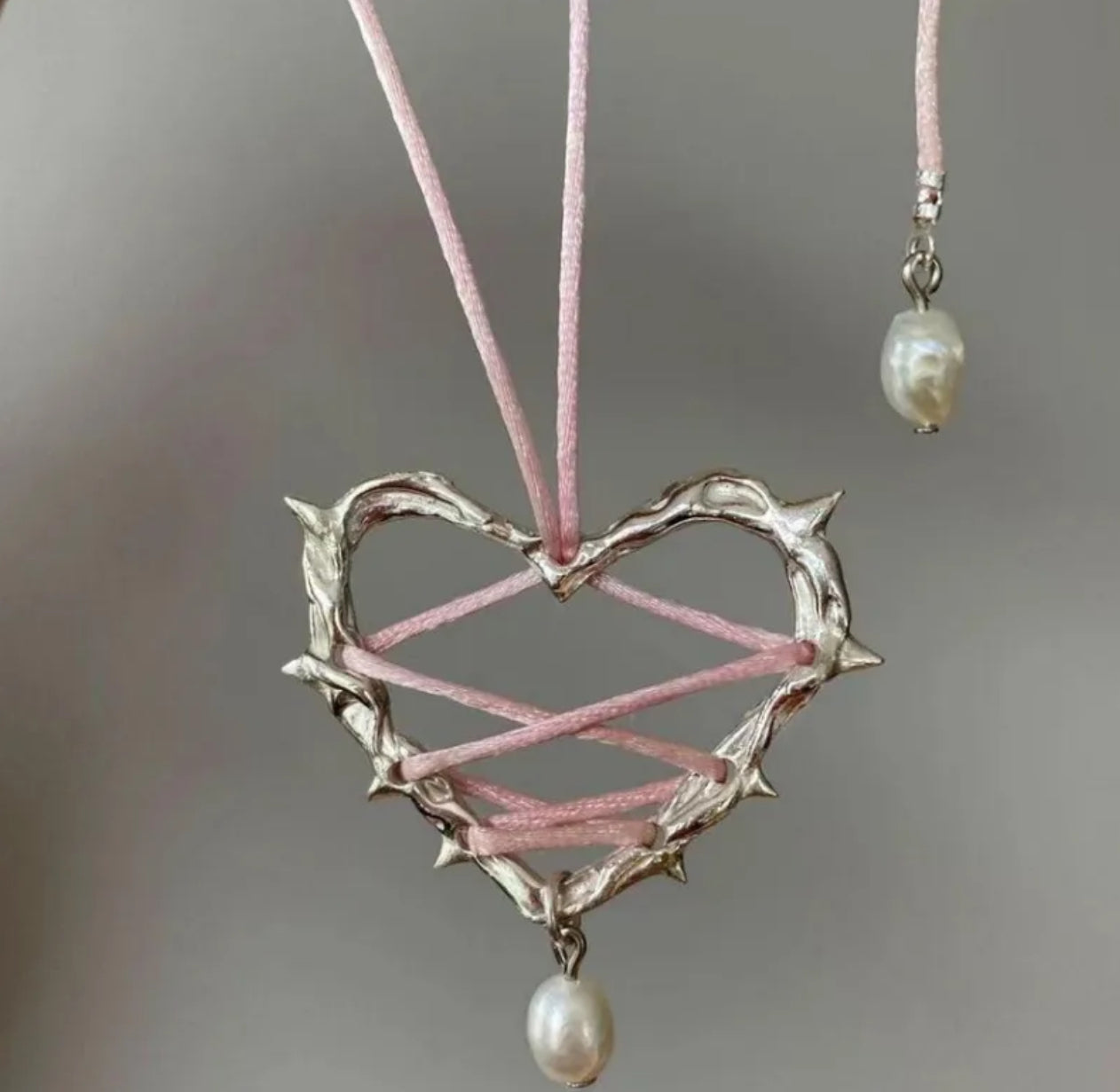 Coquette heart pendant