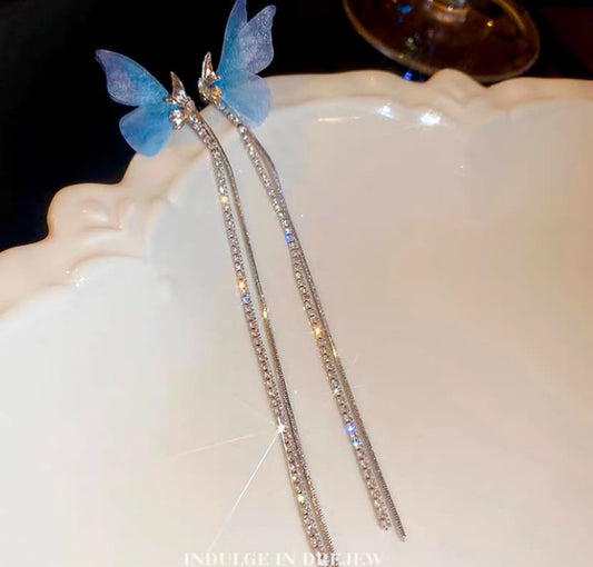 Butterfly rhinestone earrings