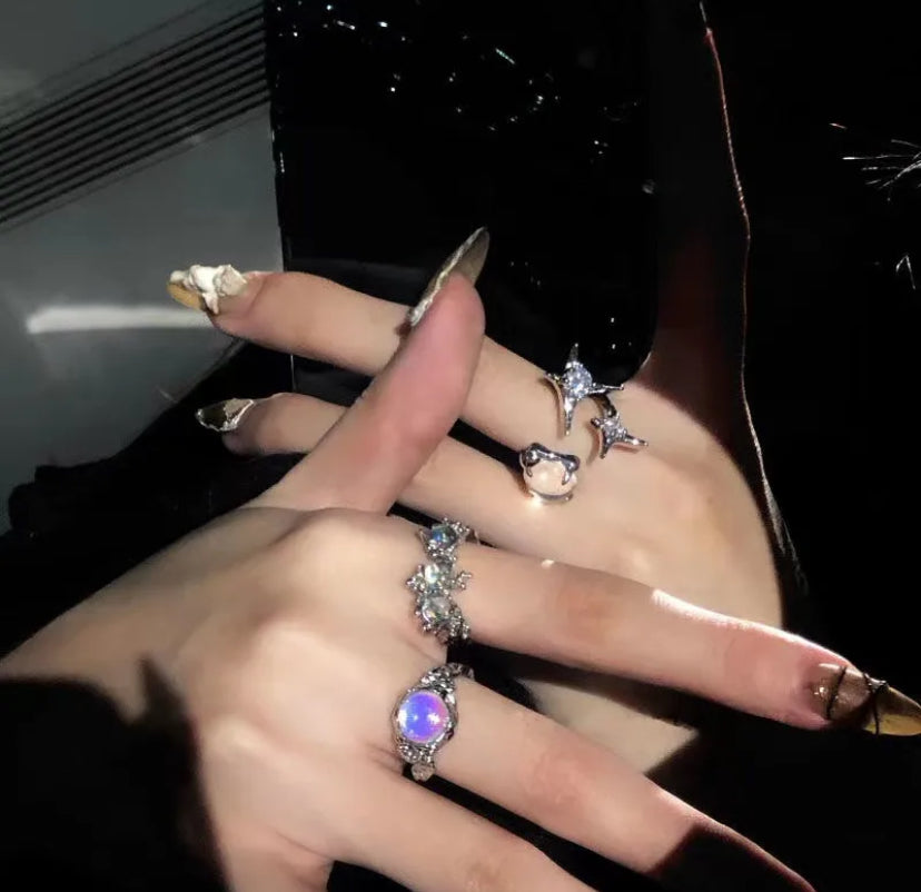Shooting star rings