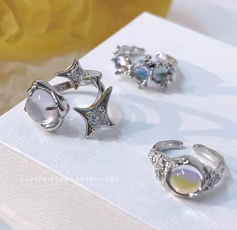Shooting star rings