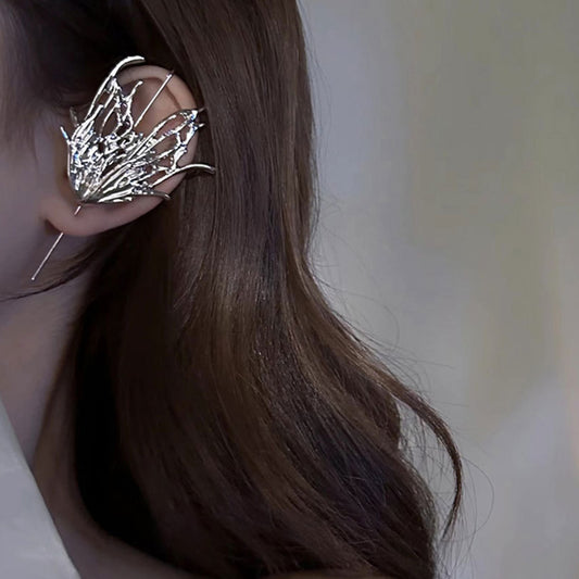 Zinc butterfly earcuff single piece