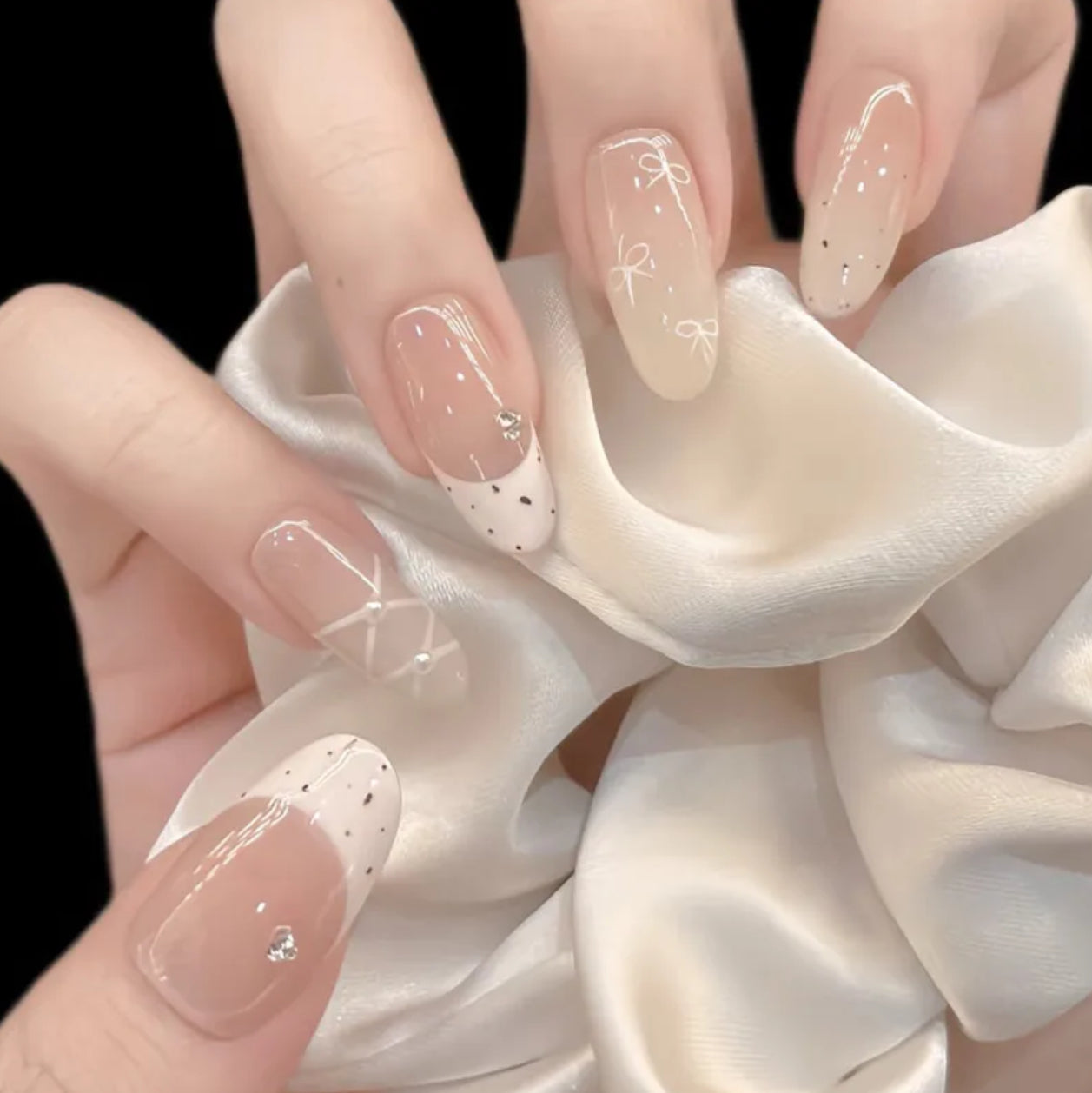 Ballerina coquette handmade nails