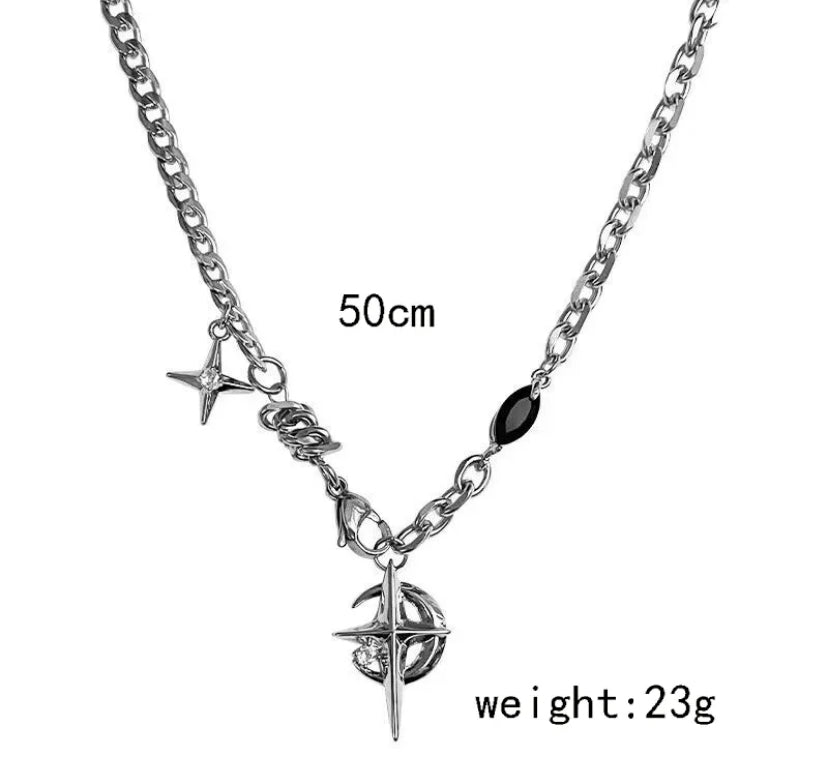 Cross star men’s necklace