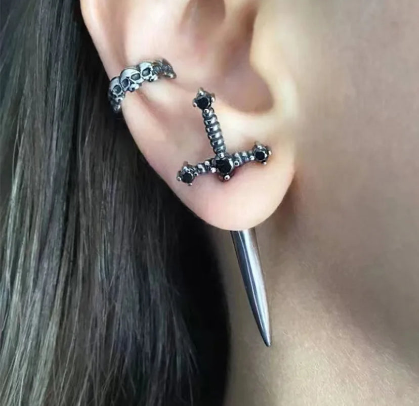 Gothic dagger earrings