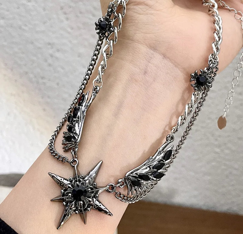 Geometric star gothic choker