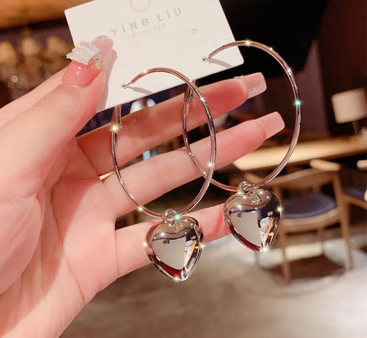 Heart shape hoop earrings