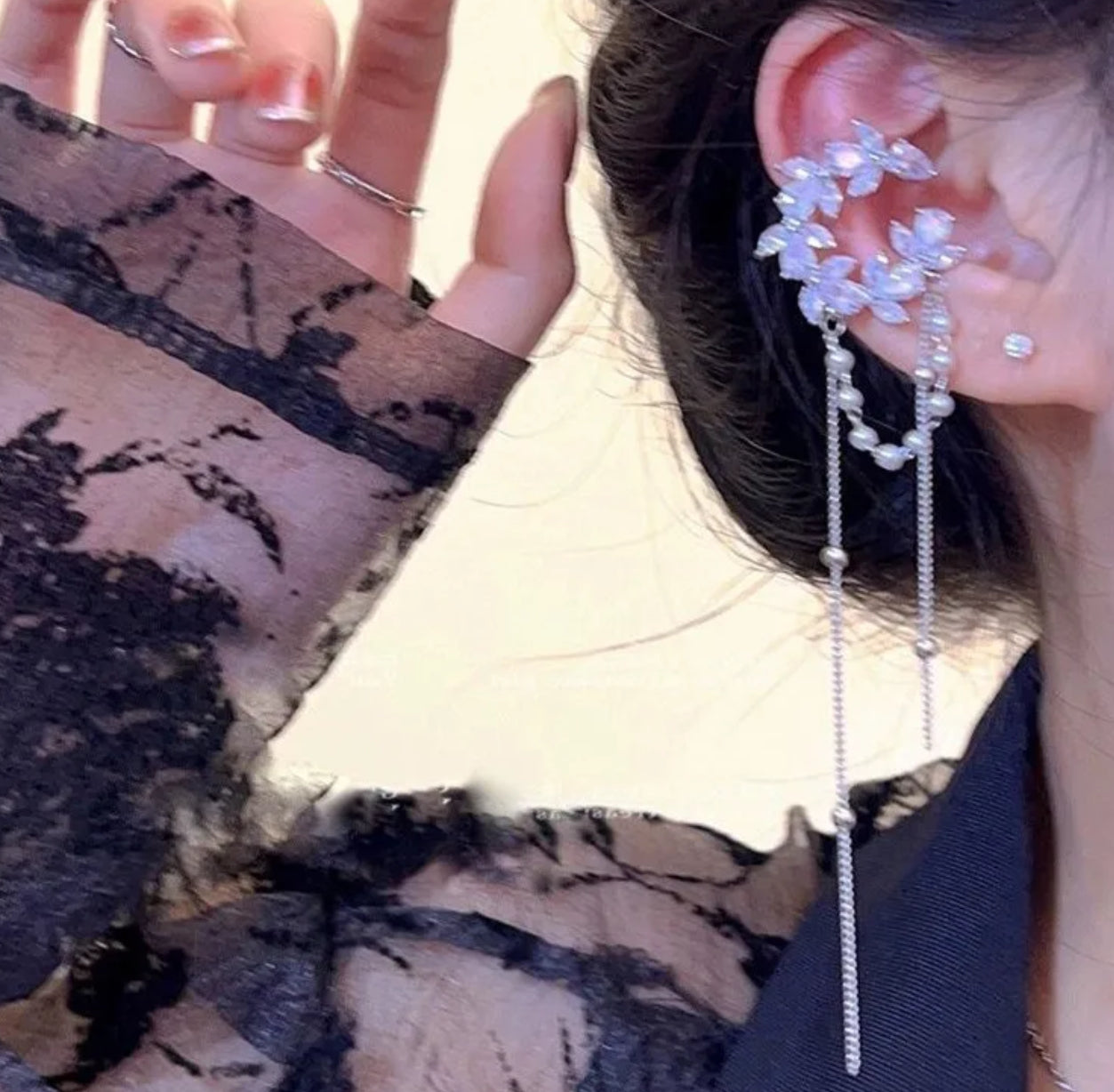 Helix moon earcuff pair