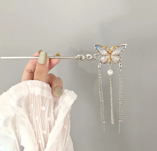 Butterfly inlay hairpin