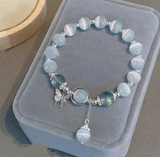 Glass beaded butterfly bracelet