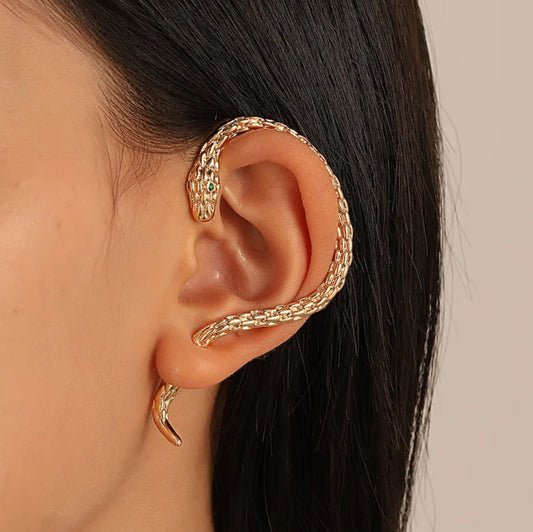 Wrapped snake ear-cuff single piece