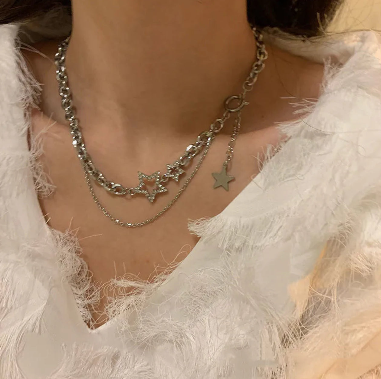 Y2k star chain necklace