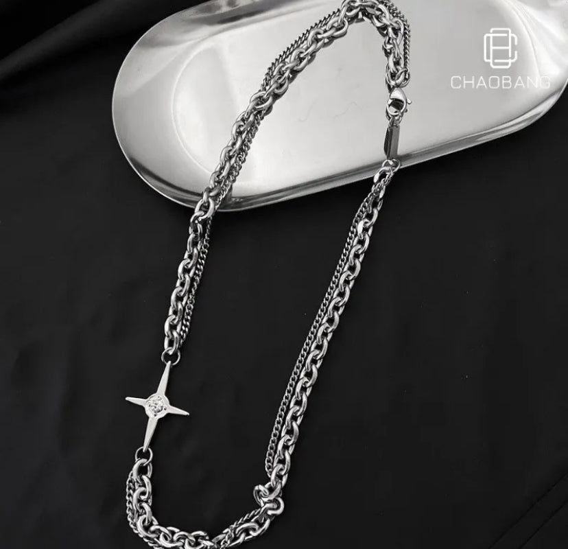 Men’s double layered necklace