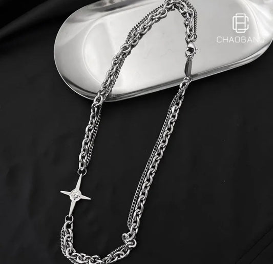 Men’s double layered necklace