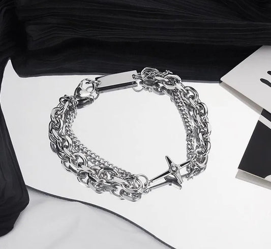Star alloy plating rhinestone bracelet