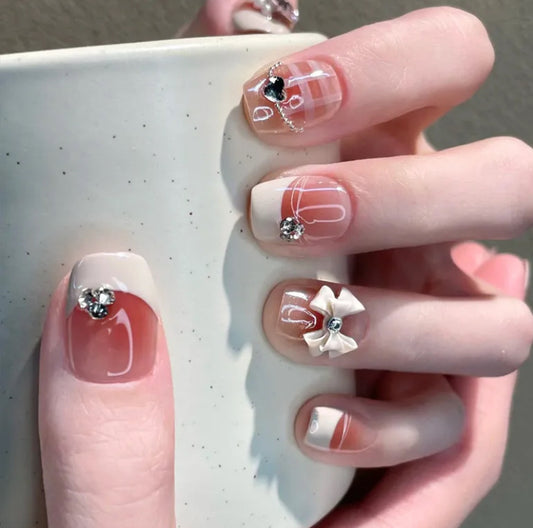 Coquette blush nails