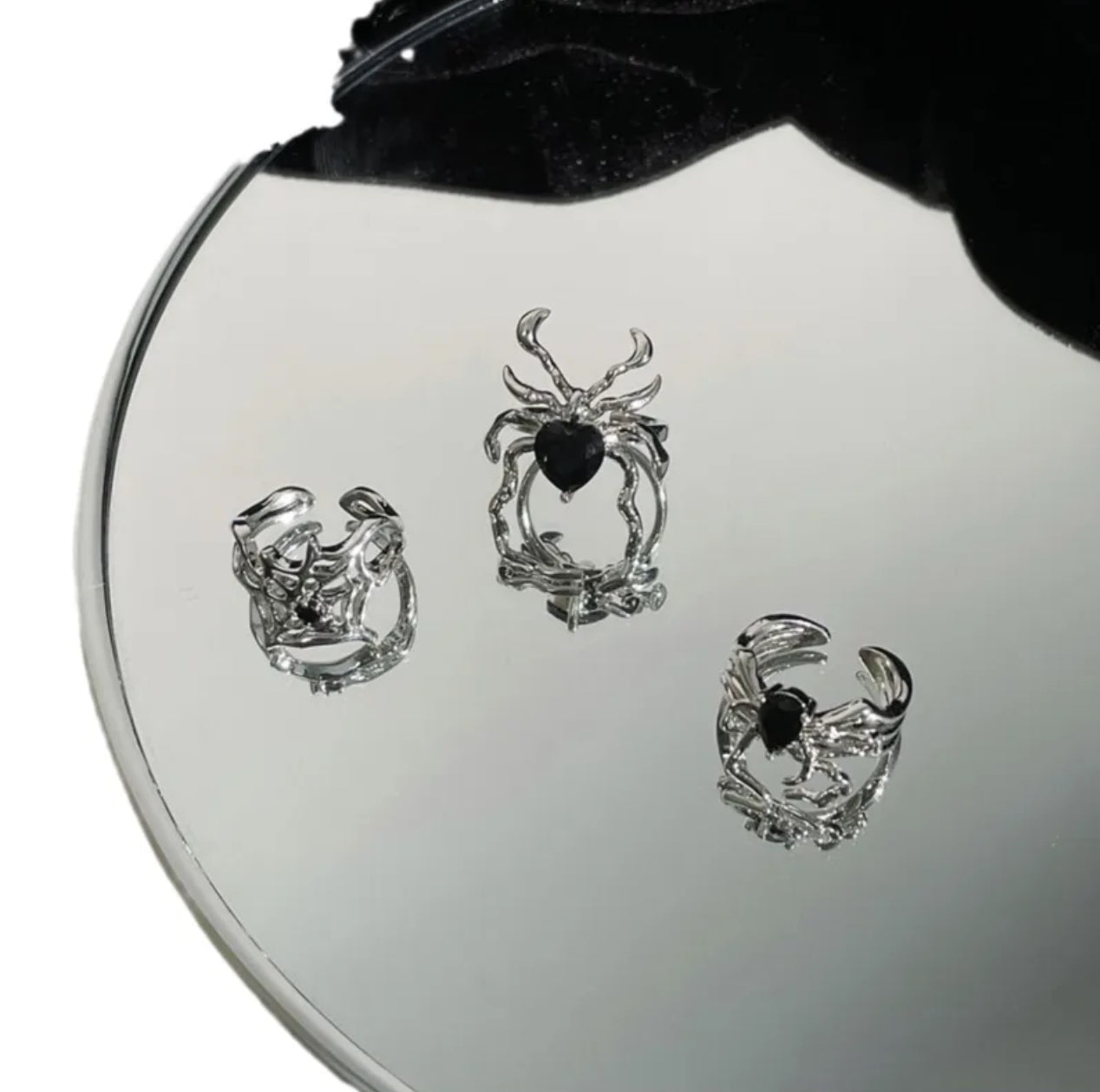 Gothic spider ring set