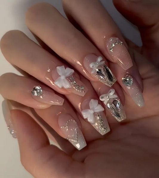 24 pcs coquette press-on nails