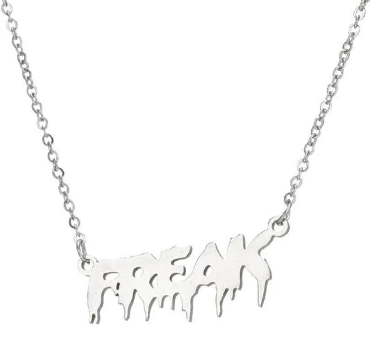 Freak letter stainless steel pendant