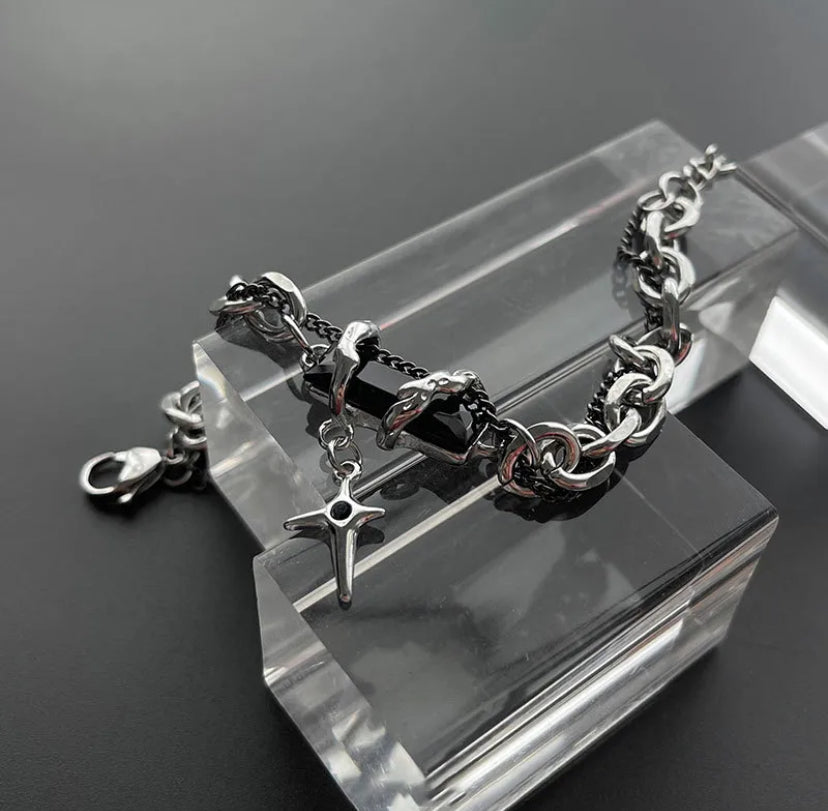 Men geometric inlay bracelet