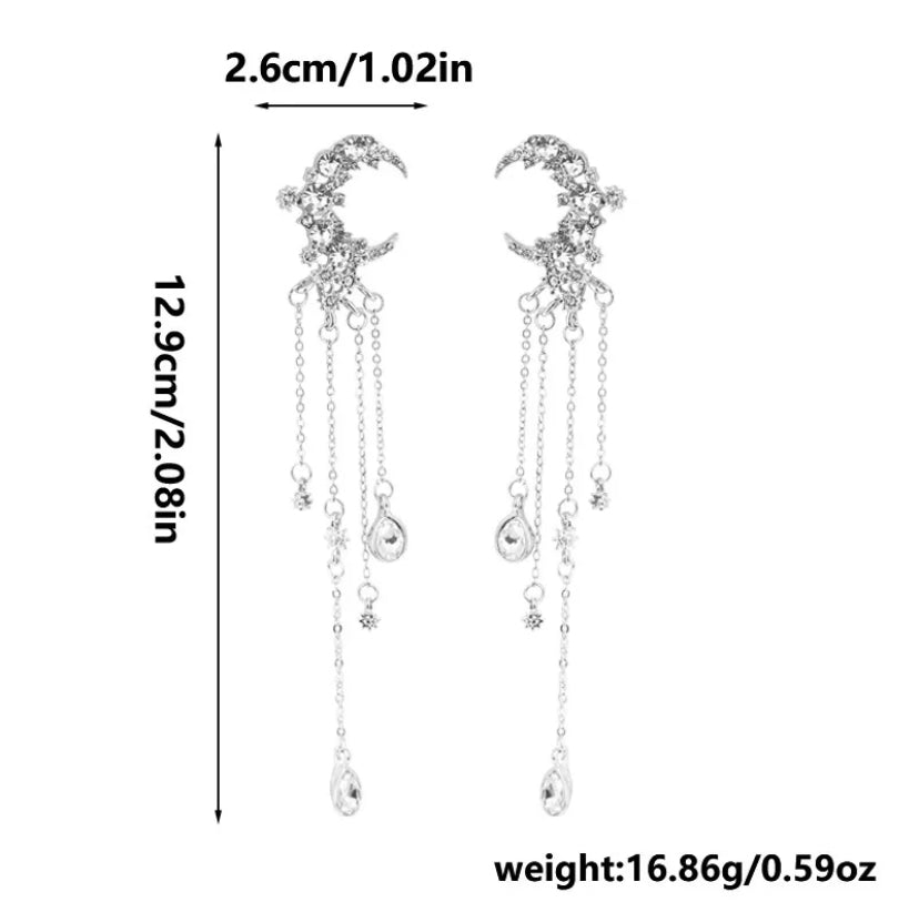 Midnight moon earrings