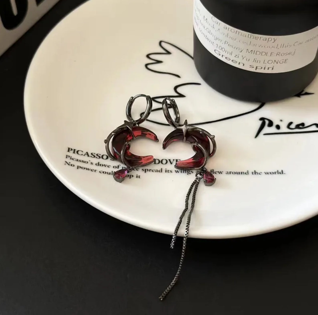 Blood moon earrings
