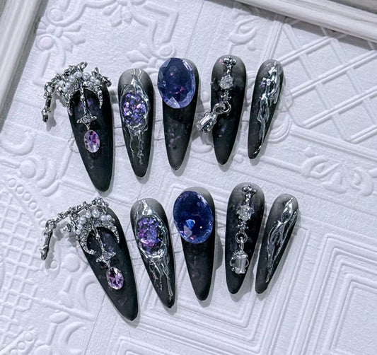 Gothic 3d press on nails