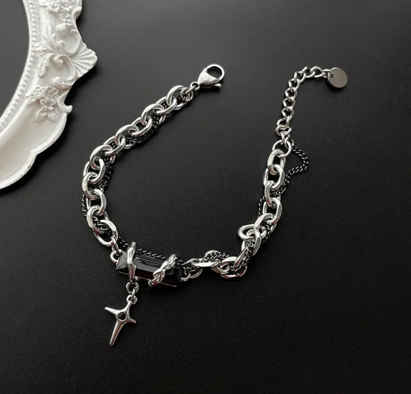 Men geometric inlay bracelet