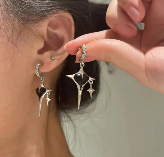 Patchwork alloy earrings