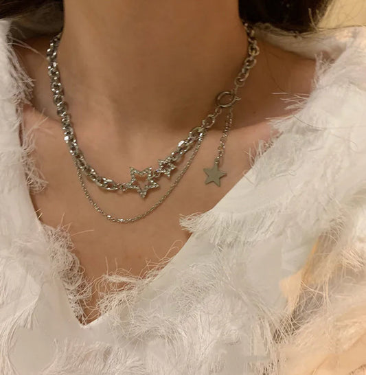Y2k star chain necklace
