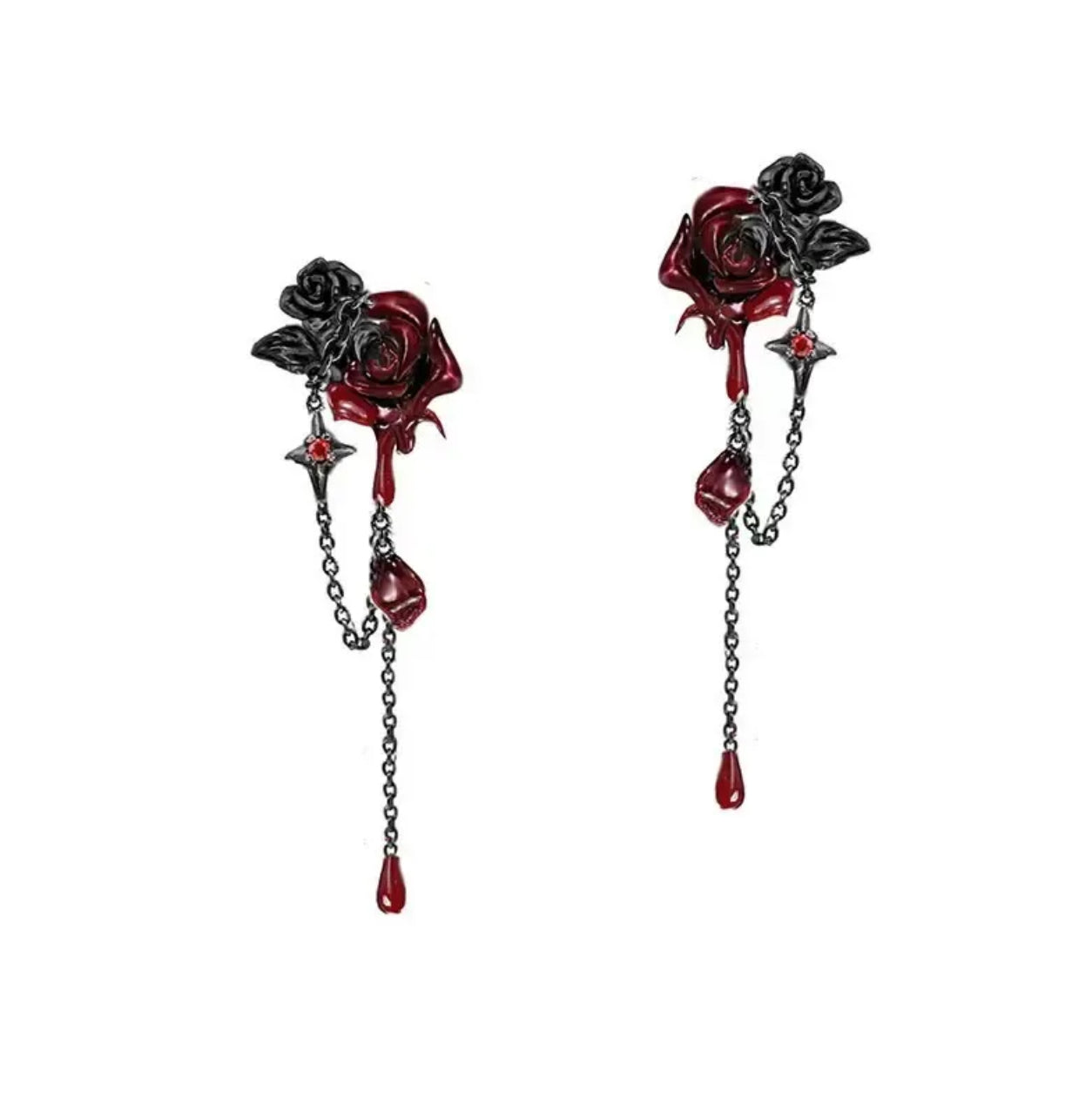 Blood rose earring