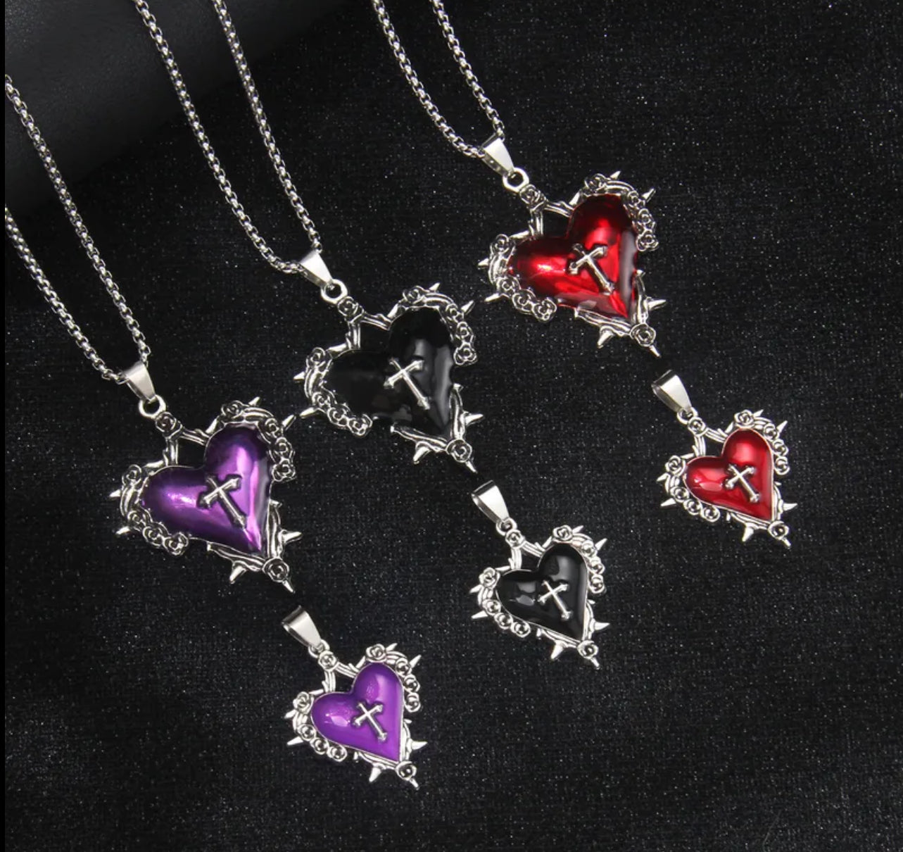 Cross heart stainless steel pendant