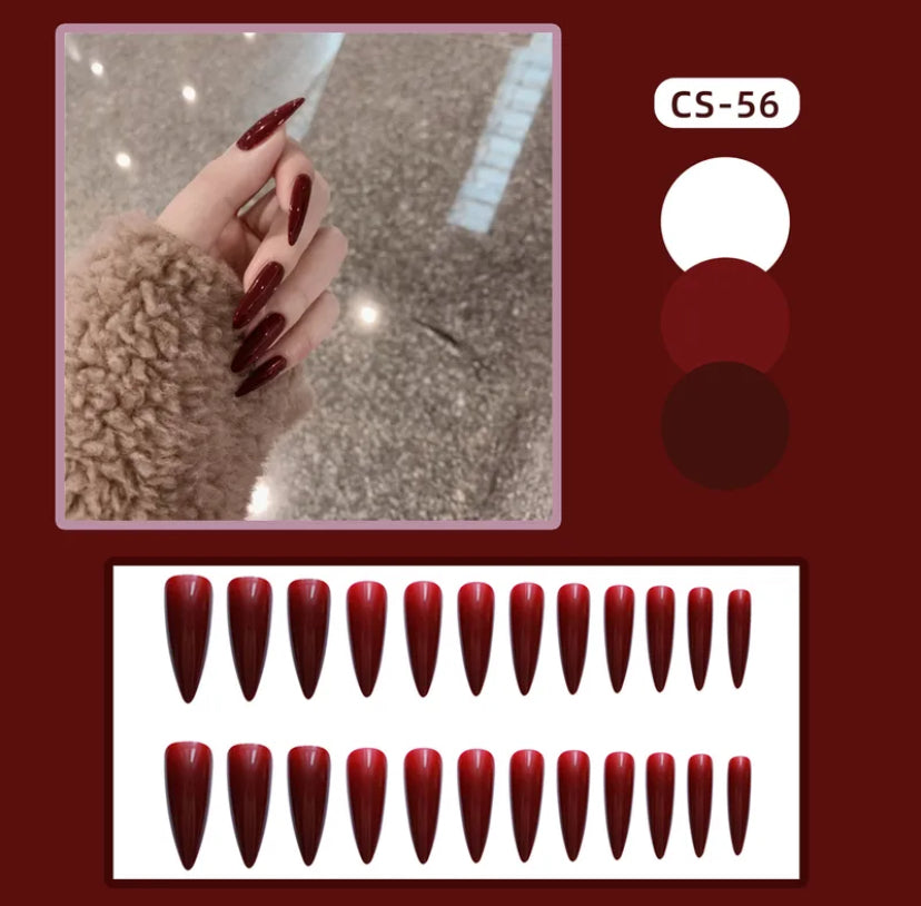 Cherry red gothic nails