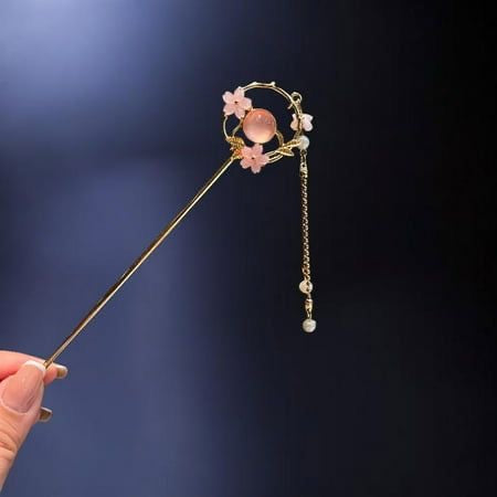 Sakura moon hair pin