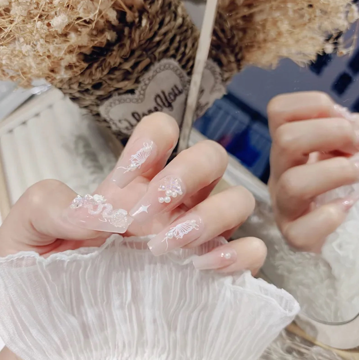 3d snake handmade press on nails