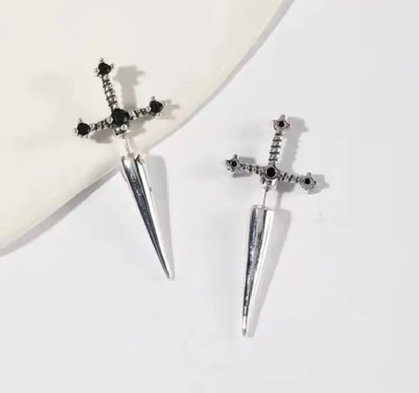 Gothic dagger earrings
